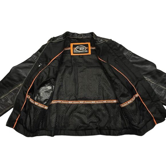 Custom Bilt Leather Motorcycle Jacket Padded with Liner Brown Size S - M * - Picture 11 of 16